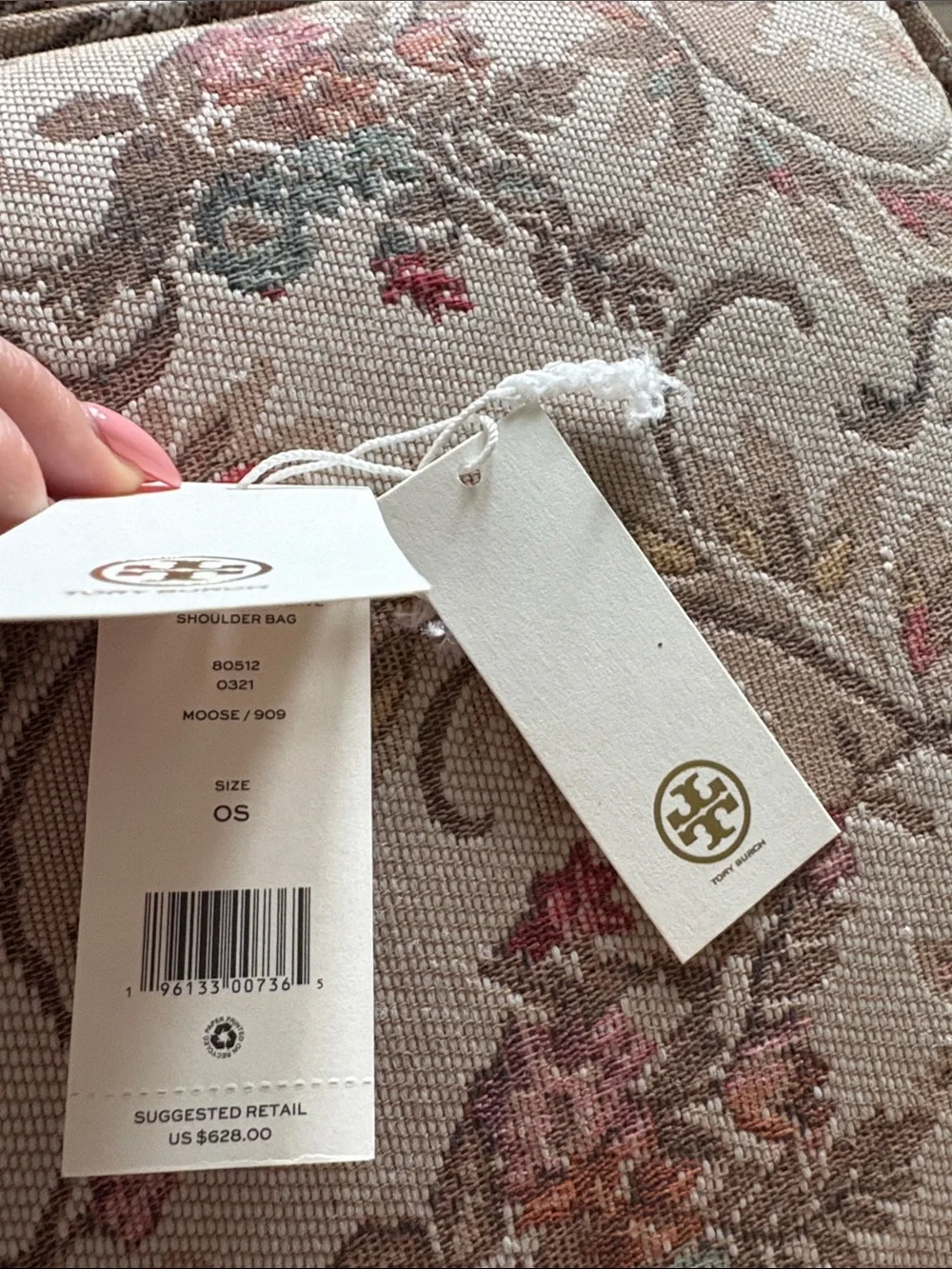 Tory Burch Brown Miller Leather Basketweave Shoulder Bag